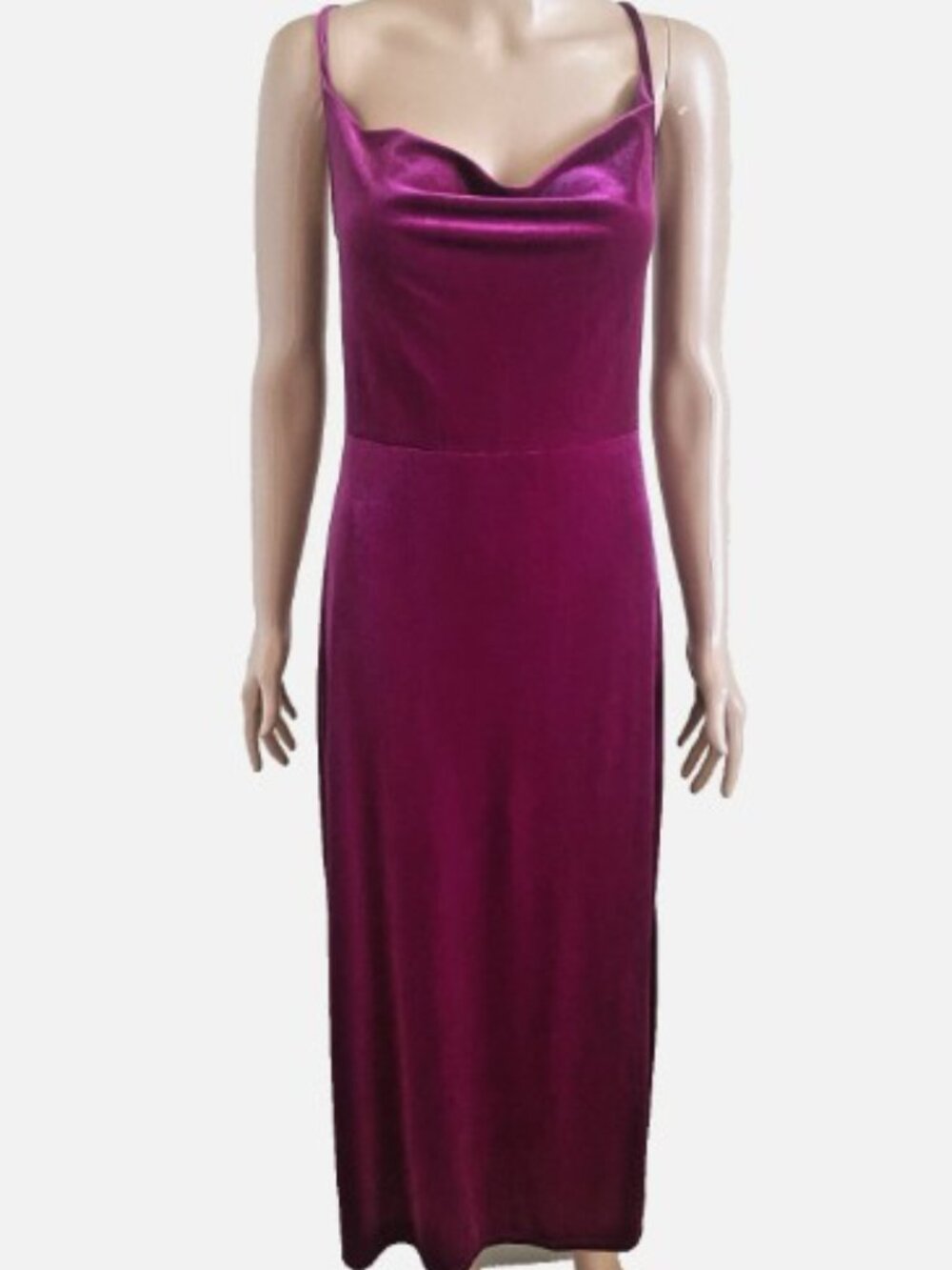 NWOT TAYLOR Berry Velvet Radiant Romance Cowl Neck Maxi Dress Size 10